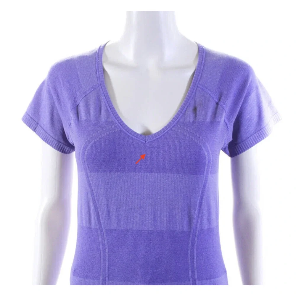 Lululemon Run Swiftly V Neck Short Sleeve Top Purple 8